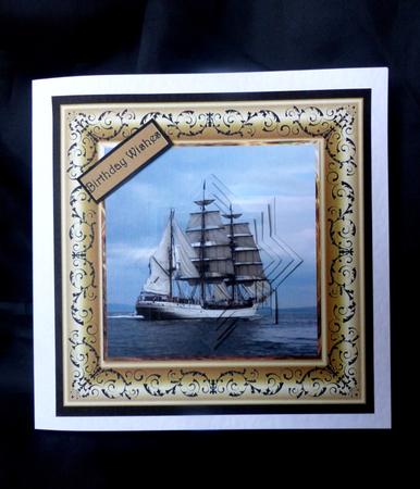 Tall Ship Card with Shaped Layers by Maz Kfk