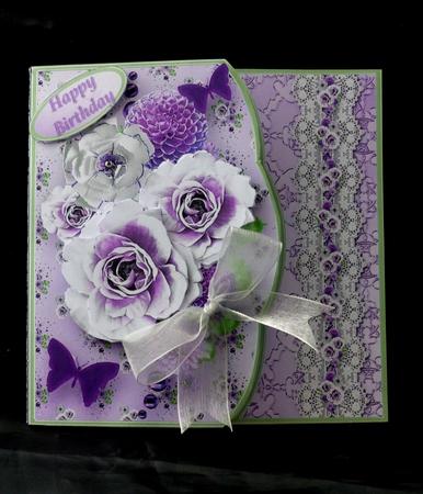 Purple Posy Shaped Edge Card Mini Kit by Maz Kfk