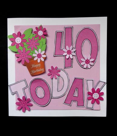 'any Age' with Pink Flowers in Pot Card Kit by Maz Kfk