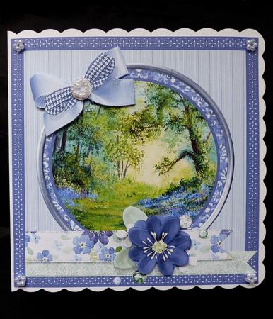8x8 Bluebell Wood with Bows and Floral Decoupage by Maz Kfk