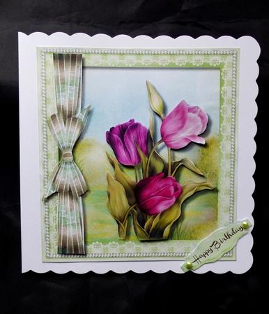 Beautiful Spring Tulips in a Pearl Frame  by Maz Kfk