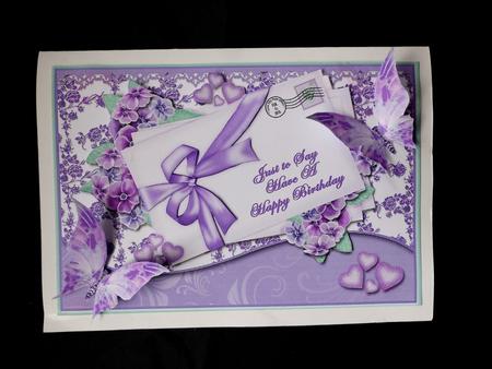Lilac Letters Waved Card Front by Maz Kfk