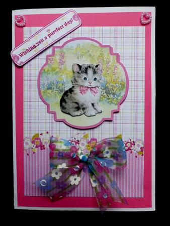 Kitten in the Garden Topper & Decoupage by Maz Kfk