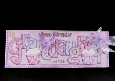 Large Dl Birthday Granddaughter Cupcakes Card & 3D Decoupage by Maz Kfk
