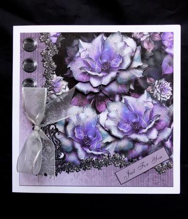 Paisley and Purple Flowers Topper with Decoupage by Maz Kfk