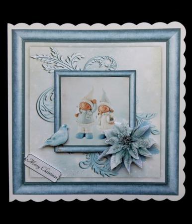 Cardtopper with Inlet Ice Blue Christmas 101 by Maz Kfk