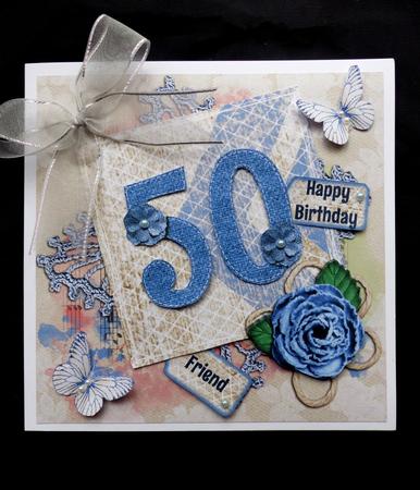 Rustic Rose Any Age Birthday Card Mini Kit by Maz Kfk
