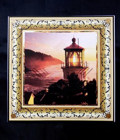 Lighthouse at Sunset 6x6 Card with Pyramid by Maz Kfk