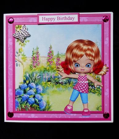 Birthday Girl Emily Card Mini Kit & Decoupage by Maz Kfk