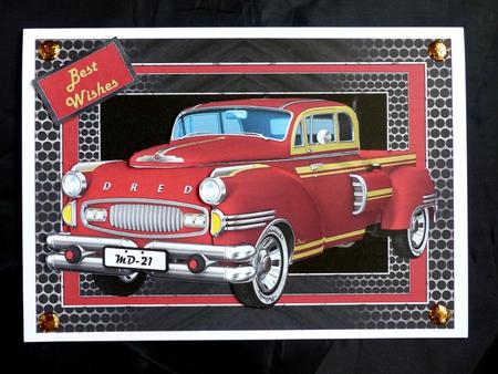 Red Retro Truck A5 Landscape by Maz Kfk