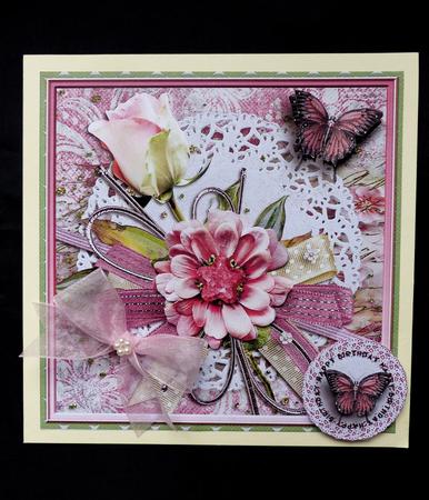 Cardtopper Singlesheet Peach Flower 104 by Maz Kfk