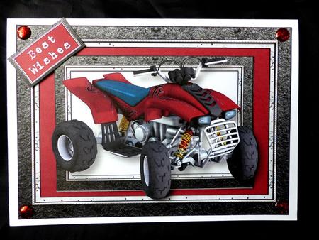 Red Quad Bike A5 Landscape by Maz Kfk