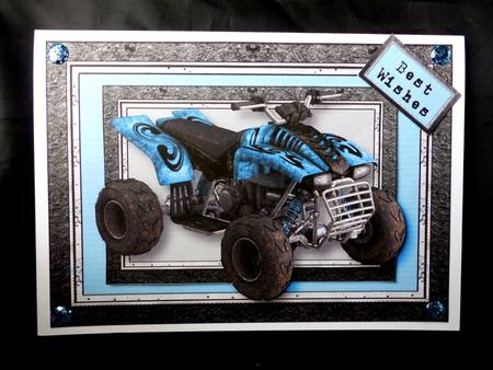 Blue Quad Bike A5 Landscape by Maz Kfk
