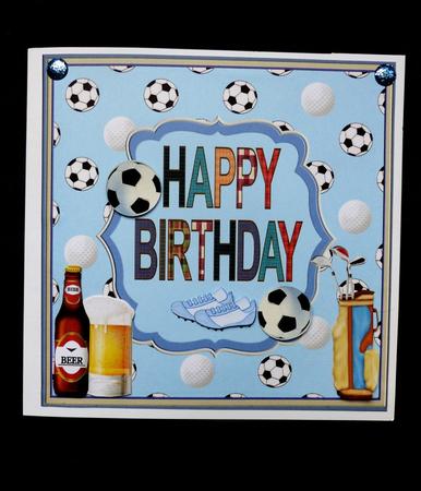 Happy Birthday 8x8ins Decoupage Topper by Maz Kfk