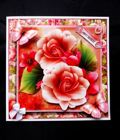 Beautiful Begonia Card Front Kit by Maz Kfk