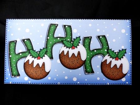 Xmas Hohoho with Puddings Money or Gift Wallet and Card by Maz Kfk