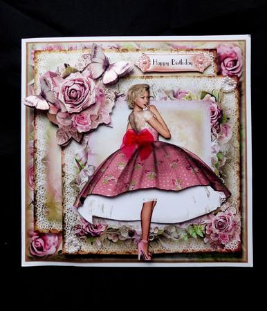 The Pink Dress Card Front Kit by Maz Kfk