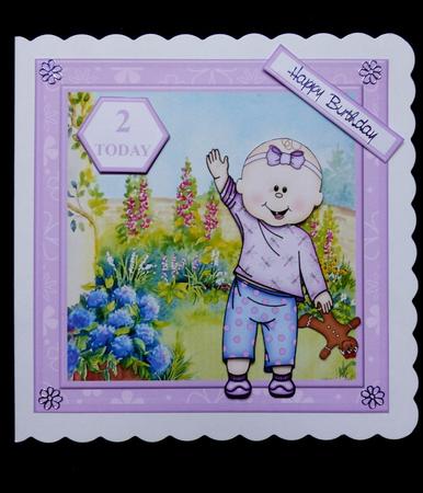 Toddler Girl Birthday Topper & Sentiments by Maz Kfk
