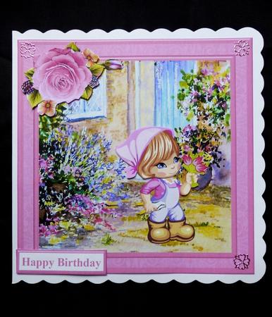 Gardener Molly Scene Card Topper & Decoupage by Maz Kfk