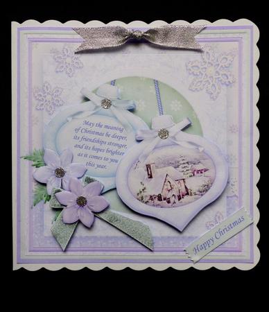 Christmas Baubles Winter Church 8x8 Mini Kit & Decoupage by Maz Kfk