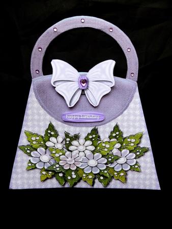 Handbag Card Pearl Flowers Mini Kit by Maz Kfk