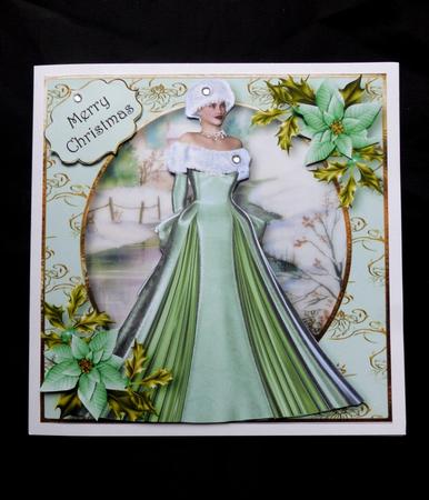 Mint Poinsettia Winter Beauty 8x8 Quick Topper by Maz Kfk