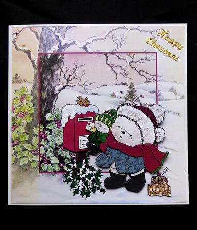 Posting a Letter to Santa 7x7 Card with Decoupage by Maz Kfk