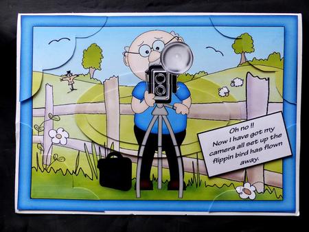 A5 Bert the Photographer Scallop Corners and Pyramage by Maz Kfk