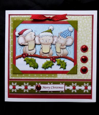 Hark the Herald Micey Sing Christmas 8x8 Decoupage Mini Kit by Maz Kfk