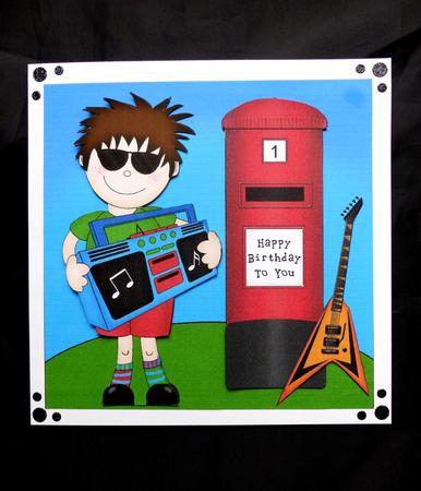Boyz Rock Star Jaz & Postbox Quick Card N 3D Decoupage by Maz Kfk