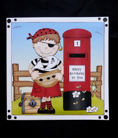 Boyz Joze Pirate & Postbox Quick Card N 3D Decoupage by Maz Kfk