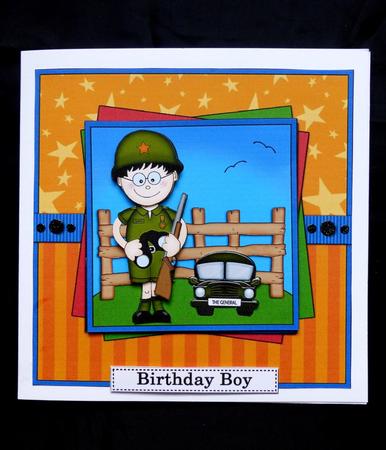 Boyz Army General Gazza 3D Decoupage Card by Maz Kfk