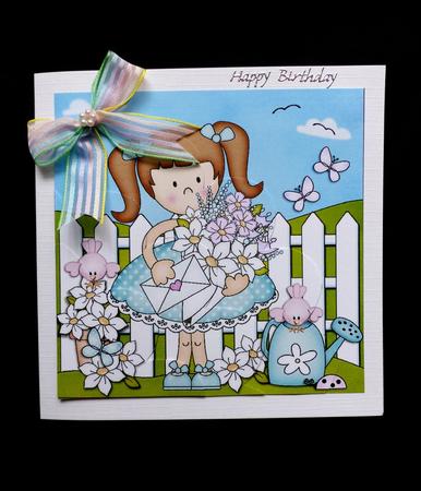 Girlz Liz's Flowers Shell Edged Corner Side Stacker by Maz Kfk