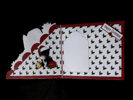 Cute Kitty in Santa Hat and Bells Over the Edge Insert by Maz Kfk