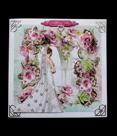 Pink Flowers Wedding Card by Maz Kfk