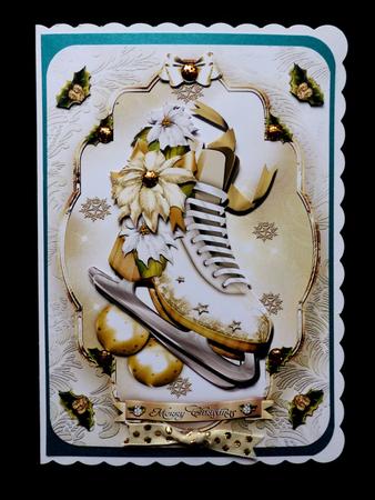 Christmas White Skates Card Kit by Maz Kfk