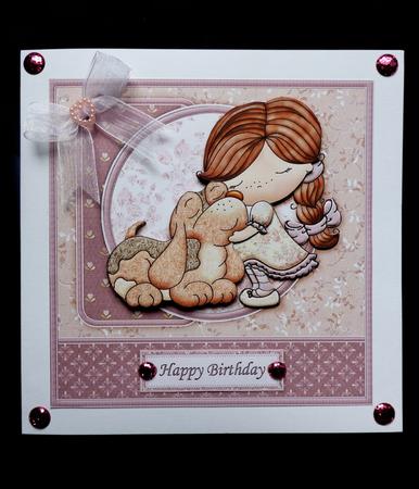 Daisy & Basset Hound Card Topper & Decoupage by Maz Kfk