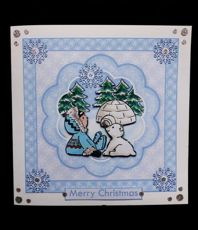 Christmas Snowfall Eskimo & Polar Bear Decoupage by Maz Kfk