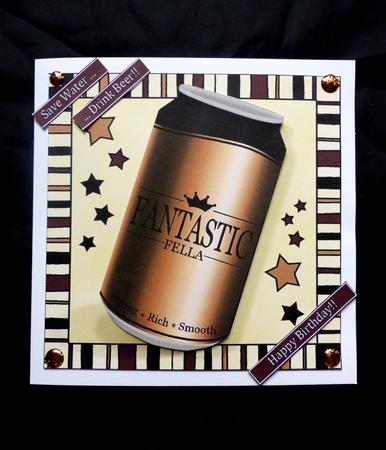 Fantastic Fella Beer Can Quick Card & 3D Decoupage by Maz Kfk