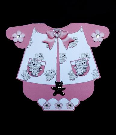 Little Romper Suit in Rose with Elephants 6x5 Mini Kit by Maz Kfk