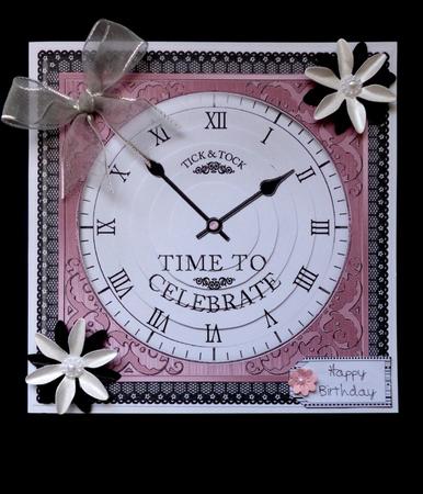 Time to Celebrate Clock Circle Pyramage Topper by Maz Kfk