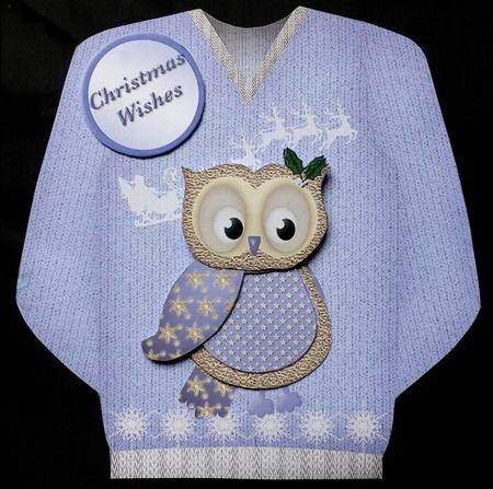 Little Owl - Christmas Jumper Card Mini Kit by Maz Kfk