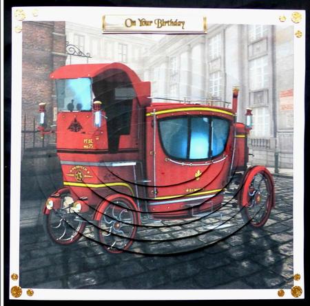 Old London - Steampunk Vintage Steam Coach 5 + Insert & Tag by Maz Kfk