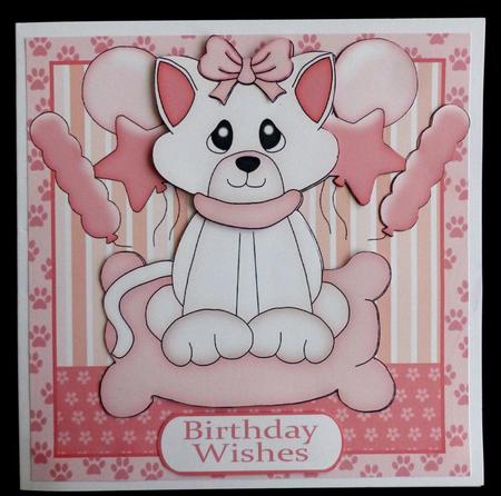 Sweet Kitty Mini Birthday Card Kit by Maz Kfk