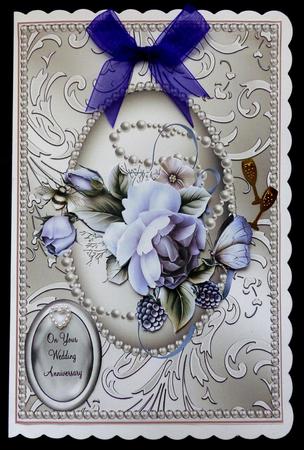 Delicate Rose in a Silver Shimmering Pearl Frame by Maz Kfk