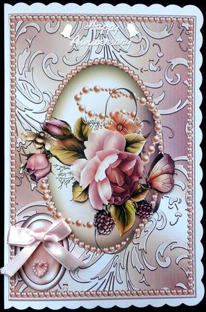 Delicate Rose in a Shimmering Pearl Frame by Maz Kfk