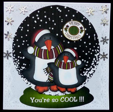 Snow Globe Cool Christmas Penquins by Maz Kfk