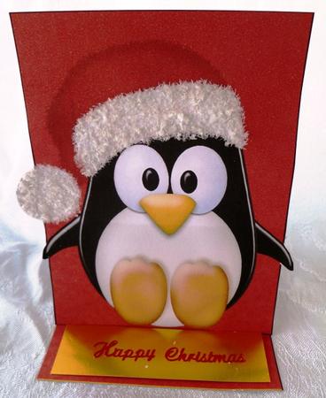 Percy Penguin Christmas Easel Card by Maz Kfk