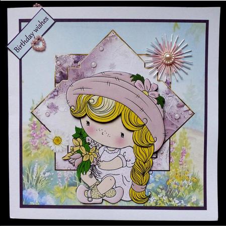 A Bouquet of Spring 7x7 Card with Decoupage by Maz Kfk