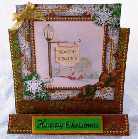 Pub Sign Snow Easel Over the Edge Card by Maz Kfk